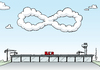Cartoon: Unendlicher Flughafen (small) by Pfohlmann tagged karikatur cartoon color farbe 2014 deutschland berlin flughafen kosten ber airport baustelle kostenexplosion eröffnung wolke unendlich liegende acht brandenburg