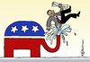 Cartoon: US-Gesundheitsreform (small) by Pfohlmann tagged usa,us,präsident,obama,gesundheitsreform,republikaner,elefant