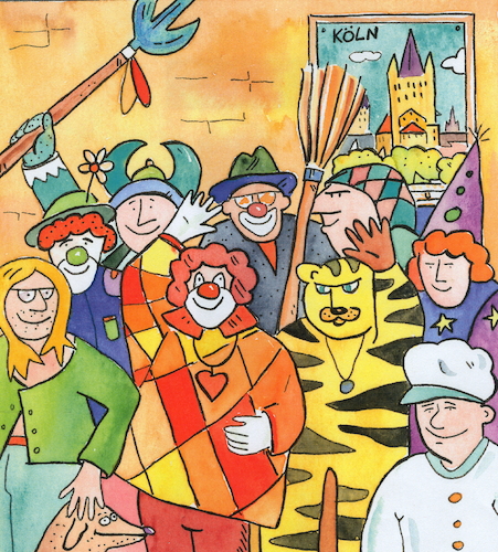 Cartoon: Karneval Köln (medium) by sabine voigt tagged jungfrau,köln,karneval,ausmalen,kölsch,dreigestirn,rhein,verkleiden