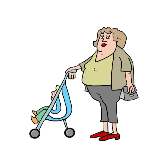 Cartoon: Kinderwagen Mutter Buggy (medium) by sabine voigt tagged kinderwagen,mutter,buggy,kleinkind,kind,familie,erziehung,kindergartengesundheit