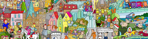 Cartoon: Köln Wimmelbild (medium) by sabine voigt tagged köln,wimmelbild,rhein,kölsch,dom,kölner,tourismus,karneval,altstadt