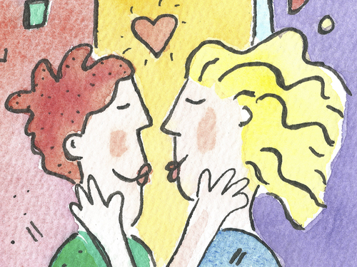 Cartoon: paar lesbisch lesben (medium) by sabine voigt tagged ehe,dating,online,beziehung,geschlechter,erotik,homosexualität,hochzeit,paare,lesbisch,gay,liebe,toleranz,gleichberechtigung
