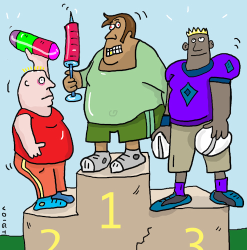 Cartoon: sport doping (medium) by sabine voigt tagged sport,doping,sportler,olympia,drogen,spitzensport,medicamenten,medicijn