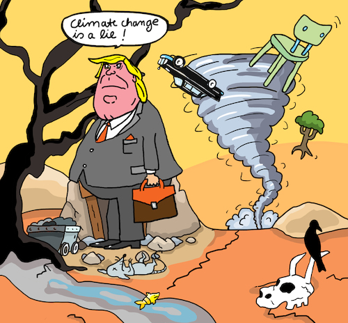 Cartoon: Trump climate change (medium) by sabine voigt tagged climate,change,trump,heat,tsunami,weather,politics,usa,environment,nature,conservation,ecology,storm,dry,water,climate,change,trump,heat,tsunami,weather,politics,usa,environment,nature,conservation,ecology,storm,dry,water