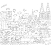Cartoon: Ausmalbild Köln (small) by sabine voigt tagged ausmalbild,köln,ausmalen,strichzeichnung,malen,rhein,tourismus,mandala