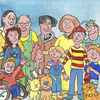 Cartoon: familie freunde (small) by sabine voigt tagged familie,freunde,verwandte,eltern,großeltern,geschwister,bruder,schwester,behinderung,integration,ehe
