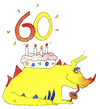 Cartoon: Geburtstag Sechzig (small) by sabine voigt tagged geburtstag,sechzig,feier,feiern,fest,party