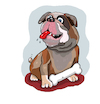 Cartoon: hund Bulldogge (small) by sabine voigt tagged hund,bulldogge,dogge,haustier,wachhund,knochen,hundefutter,tierarzt,biss,beißen