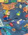 Cartoon: kinderzimmer (small) by sabine voigt tagged kinderzimmer,aufräumen,unordnung,spielen