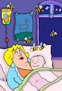 Cartoon: Mutter und Baby Wespen (small) by sabine voigt tagged mutter,baby,wespen,schlafen,bienen,insekten,kind,krankenhaus