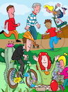 Cartoon: sport (small) by sabine voigt tagged prävention,bewegung,gesundheit,wellness,therapie,fahrrad,fitness,outdoor,roller