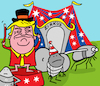 Cartoon: trump zirkus (small) by sabine voigt tagged trump,zirkus,politik,usa,regierung,zolle,handelszölle,gesetze,handelskrieg,flohzirkus