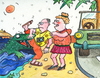 Cartoon: Urlaub (small) by sabine voigt tagged urlaub,ferien,paar,ehe,abenteuer,fernreise