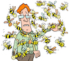 Cartoon: wespen bienen stechen (small) by sabine voigt tagged wespen,hornissen,insekten,bienen,wespenstich,honig,angriff,allergie,gefahr