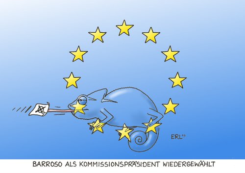 Cartoon: Barroso reelected (medium) by Erl tagged barroso,eu,kommission,präsident,wiederwahl,chamäleon,barroso,eu,kommission,präsident,wiederwahl,chamäleon,wahl,wahlen,europa,kommissionspräsident