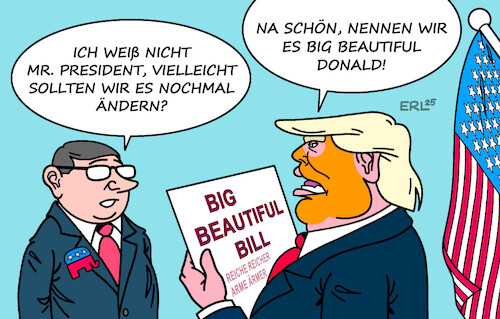 Cartoon: Big Beautiful Bill (medium) by Erl tagged usa,trump,gesetz,big,beautiful,bill,reiche,reicher,arme,ärmer,widerstand,republikaner,karikatur,erl,usa,trump,gesetz,big,beautiful,bill,reiche,reicher,arme,ärmer,widerstand,republikaner,karikatur,erl