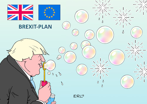 Cartoon: Brexit-Plan (medium) by Erl tagged politik,brexit,großbritannien,eu,premierminister,boris,johnson,plan,nordirland,irland,backstop,grenzkontrollen,seifenblasen,karikatur,erl,politik,brexit,großbritannien,eu,premierminister,boris,johnson,plan,nordirland,irland,backstop,grenzkontrollen,seifenblasen,karikatur,erl