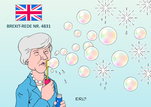 Cartoon: Brexit-Rede (medium) by Erl tagged politik,brexit,austritt,großbritannien,gb,uk,eu,theresa,may,verzögerungstaktik,reden,versprechungen,seifenblasen,karikatur,erl,politik,brexit,austritt,großbritannien,gb,uk,eu,theresa,may,verzögerungstaktik,reden,versprechungen,seifenblasen,karikatur,erl