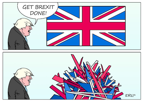 Cartoon: Brexit done (medium) by Erl tagged politik,brexit,done,austritt,großbritannien,gb,uk,eu,premierminister,boris,johnson,brexiteers,lügen,zukunft,freiheit,scherbenhaufen,spaltung,zerrissenheit,flagge,karikatur,erl,politik,brexit,done,austritt,großbritannien,gb,uk,eu,premierminister,boris,johnson,brexiteers,lügen,zukunft,freiheit,scherbenhaufen,spaltung,zerrissenheit,flagge,karikatur,erl