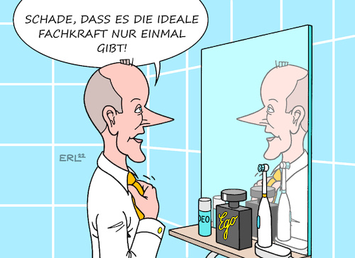 Cartoon: Die ideale Fachkraft (medium) by Erl tagged politik,bundesregierung,ampel,entwurf,erleichterung,einbürgerung,fachkräftemangel,lösung,zuwanderung,kritik,opposition,union,friedrich,merz,fachkräfte,deutschland,ideale,fachkraft,spiegel,bad,karikatur,erl,politik,bundesregierung,ampel,entwurf,erleichterung,einbürgerung,fachkräftemangel,lösung,zuwanderung,kritik,opposition,union,friedrich,merz,fachkräfte,deutschland,ideale,fachkraft,spiegel,bad,karikatur,erl