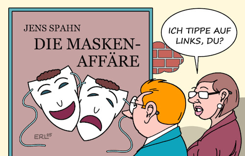 Cartoon: Drama (medium) by Erl tagged politik,corona,masken,affäre,gesundheitsminister,jens,spahn,einkauf,überteuert,schaden,steuerzahler,karikatur,erl,politik,corona,masken,affäre,gesundheitsminister,jens,spahn,einkauf,überteuert,schaden,steuerzahler,karikatur,erl