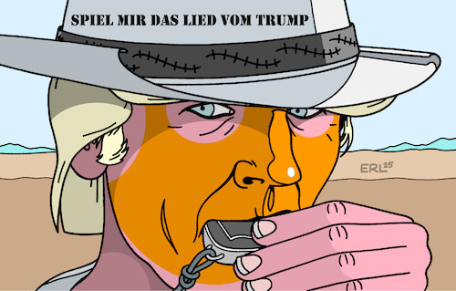 Cartoon: Ein Lied für Europa (medium) by Erl tagged politik,usa,trump,außenpolitik,abkehr,europa,zerstörung,demokratie,western,spiel,mir,das,lied,vom,tod,mundharmonika,sergio,leone,ennio,morricone,karikatur,erl,politik,usa,trump,außenpolitik,abkehr,europa,zerstörung,demokratie,western,spiel,mir,das,lied,vom,tod,mundharmonika,sergio,leone,ennio,morricone,karikatur,erl