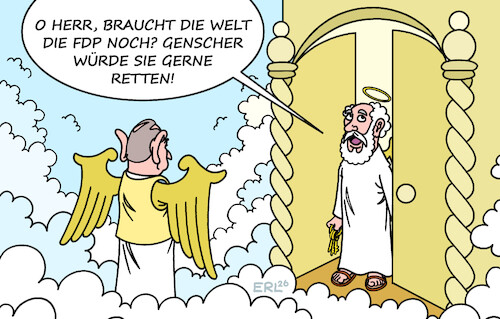 Cartoon: FDP (medium) by Erl tagged politik,wahl,bundestagswahl,landtagswahlen,fdp,scheitern,fünf,prozent,hürde,himmel,außenminister,genscher,karikatur,erl,politik,wahl,bundestagswahl,landtagswahlen,fdp,scheitern,fünf,prozent,hürde,himmel,außenminister,genscher,karikatur,erl
