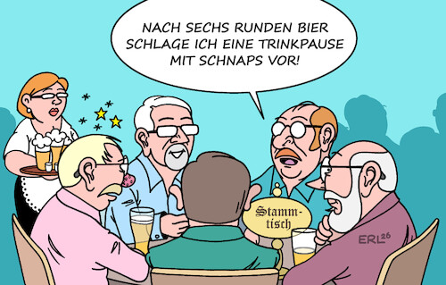 Cartoon: Flüssigkeitsmanagement (medium) by Erl tagged politik,fußball,wm,trinkpausen,wasser,wirtschaft,stammtisch,bier,trinkpause,schnaps,karikatur,erl,politik,fußball,wm,trinkpausen,wasser,wirtschaft,stammtisch,bier,trinkpause,schnaps,karikatur,erl