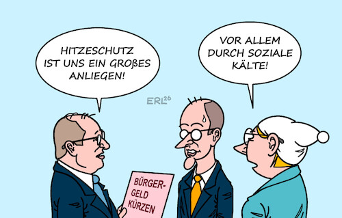 Cartoon: Hitzeschutz (medium) by Erl tagged politik,klima,wetter,hitze,soziale,kälte,armut,reichtum,dobrindt,vorschlag,bürgergeld,kürzen,merz,michel,karikatur,erl,politik,klima,wetter,hitze,soziale,kälte,armut,reichtum,dobrindt,vorschlag,bürgergeld,kürzen,merz,michel,karikatur,erl
