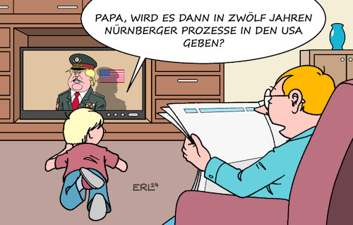 Cartoon: In zwölf Jahren (medium) by Erl tagged politik,usa,wahl,sieger,donald,trump,präsident,kabinett,bekämpfung,demokratie,diktatur,nürnberger,prozesse,karikatur,erl,politik,usa,wahl,sieger,donald,trump,präsident,kabinett,bekämpfung,demokratie,diktatur,nürnberger,prozesse,karikatur,erl