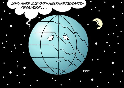 Cartoon: IWF-Prognose (medium) by Erl tagged düster,prognose,weltwirtschaft,wirtschaft,welt,iwf,iwf,welt,wirtschaft,weltwirtschaft,prognose,düster