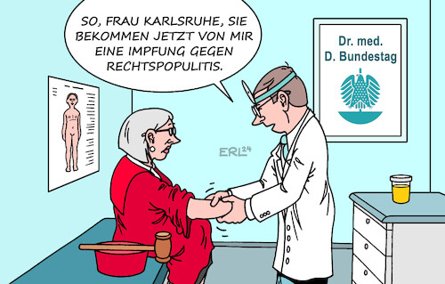 Cartoon: Karlsruhe (medium) by Erl tagged politik,justiz,bundestag,schutz,bundesverfassungsgericht,karlsruhe,rechtsextremismus,rechtspopulismus,autokratie,grundgesetz,arzt,impfung,karikatur,erl,politik,justiz,bundestag,schutz,bundesverfassungsgericht,karlsruhe,rechtsextremismus,rechtspopulismus,autokratie,grundgesetz,arzt,impfung,karikatur,erl