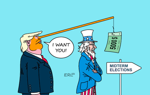 Cartoon: Köder (medium) by Erl tagged politik,usa,präsident,donald,trump,umfragetief,midterm,elections,niederlage,wahlversprechen,geld,5000,dollar,uncle,sam,nase,pinocchio,karikatur,erl,politik,usa,präsident,donald,trump,umfragetief,midterm,elections,niederlage,wahlversprechen,geld,5000,dollar,uncle,sam,nase,pinocchio,karikatur,erl