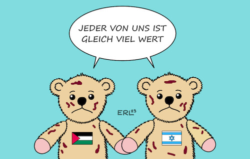 Cartoon: Nahost (medium) by Erl tagged politik,krieg,nahost,hamas,israel,gaza,leidtragende,kinder,teddybär,karikatur,erl,politik,krieg,nahost,hamas,israel,gaza,leidtragende,kinder,teddybär,karikatur,erl