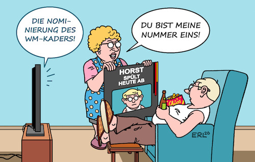 Cartoon: Nominierung (medium) by Erl tagged politik,sport,fußball,nationalmannschaft,wm,kader,nominierung,nummer,ein,tor,manuel,neuer,paar,haushalt,hausarbeit,abspülen,karikatur,erl,politik,sport,fußball,nationalmannschaft,wm,kader,nominierung,nummer,ein,tor,manuel,neuer,paar,haushalt,hausarbeit,abspülen,karikatur,erl