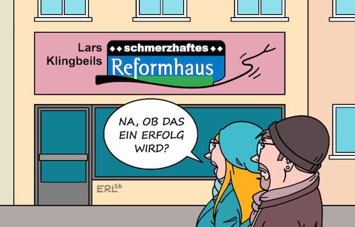 Cartoon: Reformidee (medium) by Erl tagged politik,wirtschaft,finanzen,regierung,finanzminister,lars,klingbeil,spd,schmerzhafte,reformen,erfolg,reformhaus,karikatur,erl,politik,wirtschaft,finanzen,regierung,finanzminister,lars,klingbeil,spd,schmerzhafte,reformen,erfolg,reformhaus,karikatur,erl