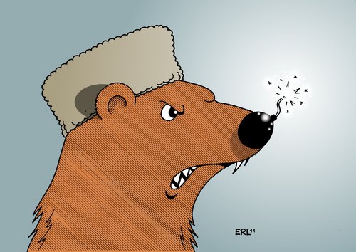 Cartoon: Russland (medium) by Erl tagged bär,lunte,zündschnur,bombe,terror,russland,russland,terror,bombe,zündschnur,lunte,bär,moskau,terrorismus,anschlag