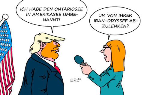 Cartoon: Seen (medium) by Erl tagged politik,usa,präsident,trump,umbenennung,lake,ontario,america,ontariosee,amerikasee,nahost,odyssee,iran,krieg,niederlage,karikatur,erl,politik,usa,präsident,trump,umbenennung,lake,ontario,america,ontariosee,amerikasee,nahost,odyssee,iran,krieg,niederlage,karikatur,erl