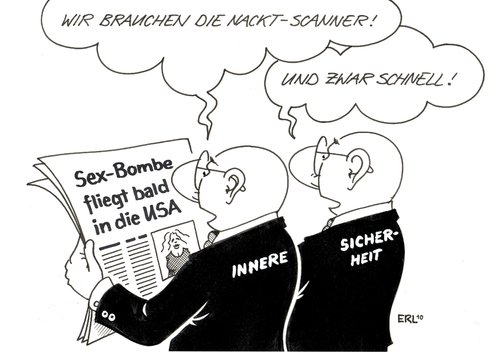 Cartoon: Sex-Bombe (medium) by Erl tagged nacktscanner,terror,bombe,sexbombe,flug,usa,flughafen,sicherheit,scanner,nackt,sex bombe,terroristen,terrorismus,angst,sex