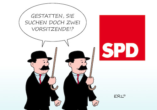 Cartoon: SPD-Vorsitz (medium) by Erl tagged politik,spd,suche,vorsitz,vorsitzende,vorsitzender,duo,bewerberinnen,bewerber,schulze,und,schultze,tim,struppi,herge,comic,karikatur,erl,politik,spd,suche,vorsitz,vorsitzende,vorsitzender,duo,bewerberinnen,bewerber,schulze,und,schultze,tim,struppi,herge,comic,karikatur,erl