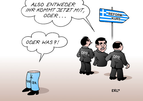 Cartoon: Tsipras Machtfrage (medium) by Erl tagged tsipras,machtfrage,griechenland,krise,schulden,euro,hilfspaket,eu,ezb,iwf,esm,sparen,reformen,sparkurs,reformkurs,unterstützung,opposition,syriza,widerstand,folgen,karikatur,erl,tsipras,machtfrage,griechenland,krise,schulden,euro,hilfspaket,eu,ezb,iwf,efsm,sparen,reformen,sparkurs,reformkurs,unterstützung,opposition,syriza,widerstand,folgen