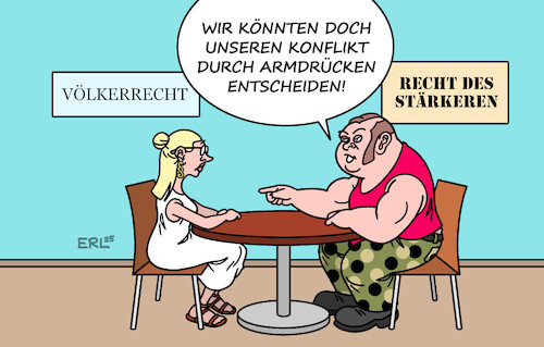 Cartoon: Völkerrecht (medium) by Erl tagged politik,demokratie,autokratie,diktatur,krieg,völkerrecht,recht,des,stärkeren,konflikt,lösung,karikatur,erl,politik,demokratie,autokratie,diktatur,krieg,völkerrecht,recht,des,stärkeren,konflikt,lösung,karikatur,erl