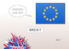 Cartoon: Brexit (small) by Erl tagged brexit,großbritannien,gb,uk,austritt,eu,europäische,union,beginn,verhandlungen,premierministerin,theresa,may,chaos,schwäche,neuwahlen,stimmenverluste,koalition,dup,nordirland,erzkonservativ,flagge,karikatur,erl
