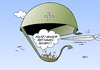 Cartoon: Bundeswehr (small) by Erl tagged bundeswehr,standort,kaserne,schließung,reform,sparen,kommunen,gemeinde,wirtschaftsfaktor,rettungsschirm,helm