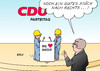 Cartoon: CDU (small) by Erl tagged cdu,parteitag,wahl,vorsitzende,angela,merkel,angie,zugpferd,alternativlos,kurs,unzufriedenheit,links,rechts,konservativ,profil,flüchtlingspolitik,härte,karikatur,erl