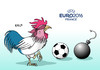 Cartoon: EM Tierorakel (small) by Erl tagged fußball,em,europameisterschaft,2016,frankreich,sport,politik,terror,gefahr,is,bombe,hahn,gallisch,orakel,tier,tierorakel,karikatur,erl
