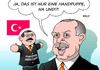 Cartoon: Erdogan selbstbewusst (small) by Erl tagged erdogan,präsident,türkei,ministerpräsident,davutoglu,rücktritt,flüchtlingspolitik,kurden,meinungsfreiheit,pressefreiheit,marionette,handpuppe,diktatur,flagge,karikatur,erl