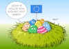 Cartoon: EU-Osternest (small) by Erl tagged politik,eu,europawahl,rechtspopulismus,nationalismus,egoismus,spaltung,zerfall,ostern,ostereier,eier,nest,osternest,karikatur,erl