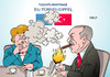 Cartoon: EU-Türkei-Gipfel (small) by Erl tagged eu,türkei,gipfel,flüchtlinge,flüchtlingskrise,merkel,erdogan,pressefreiheit,rauchen,zigarre,presse,freiheit,zeitung,zaman,übernahme,regierung,karikatur,erl