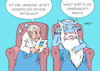 Cartoon: EU Ukraine (small) by Erl tagged politik,krieg,angriff,überfall,wladimir,putin,russland,ukraine,angebot,eu,beitritt,kandidat,mitglied,warteliste,dauer,existenz,europa,stier,alt,alter,karikatur,erl
